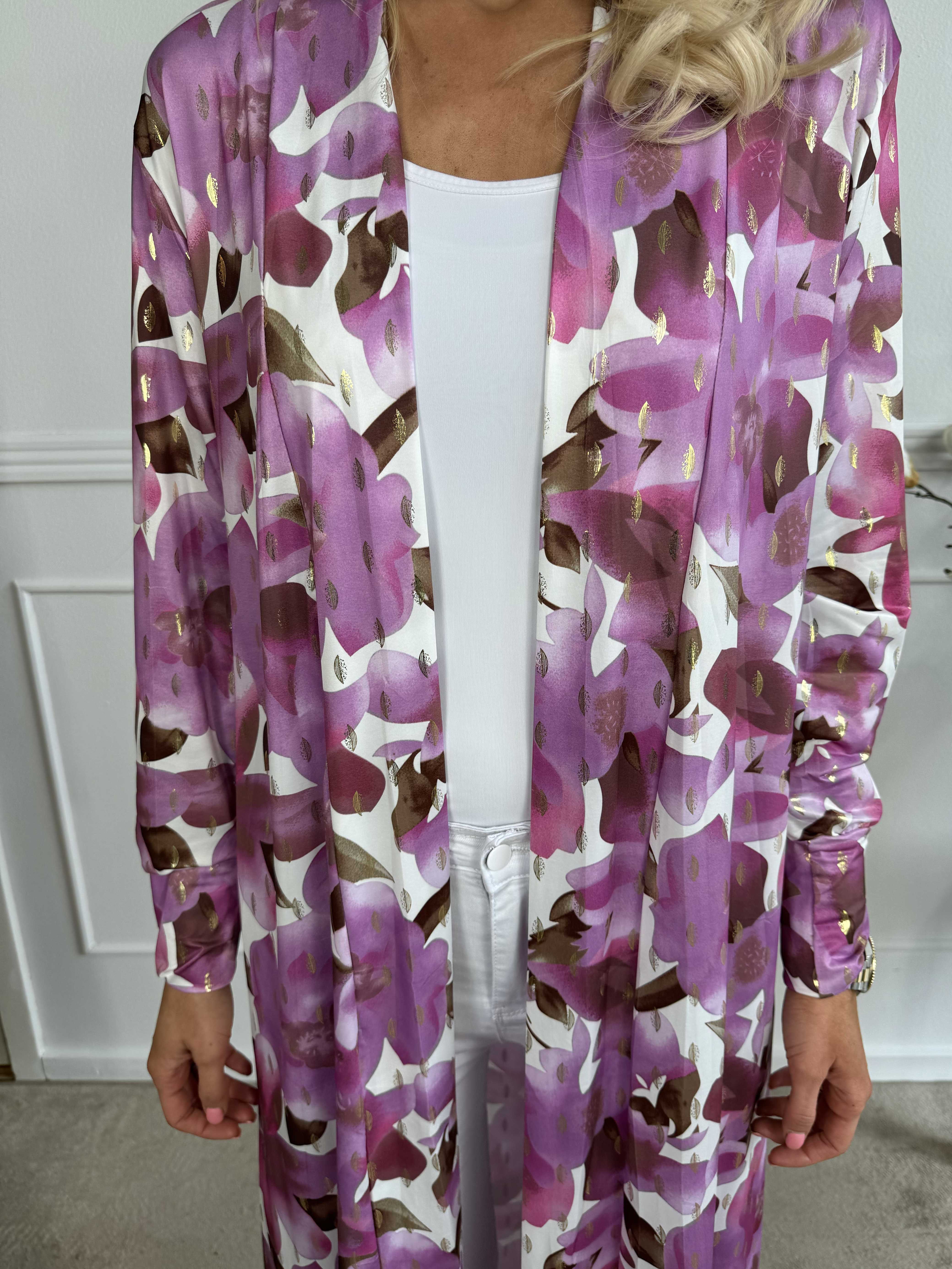 Mikkala Sweet Flower - Elastisk cardigan med print